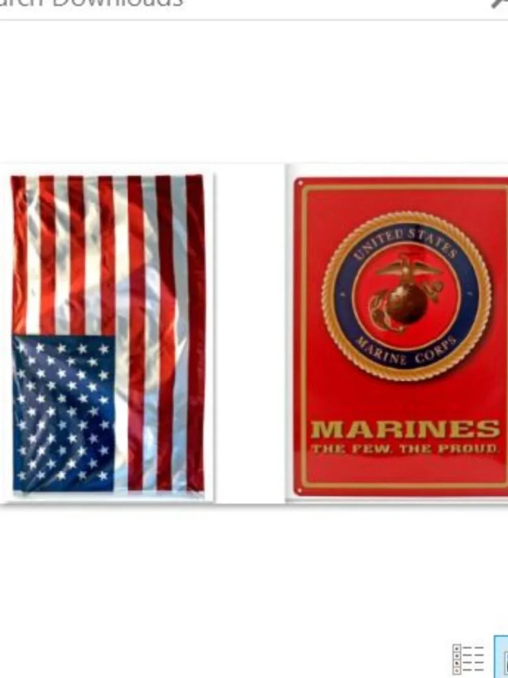 'Merica BUNDLE 3x5 American Flag + 16x12 US Marine Corp Tin Sign